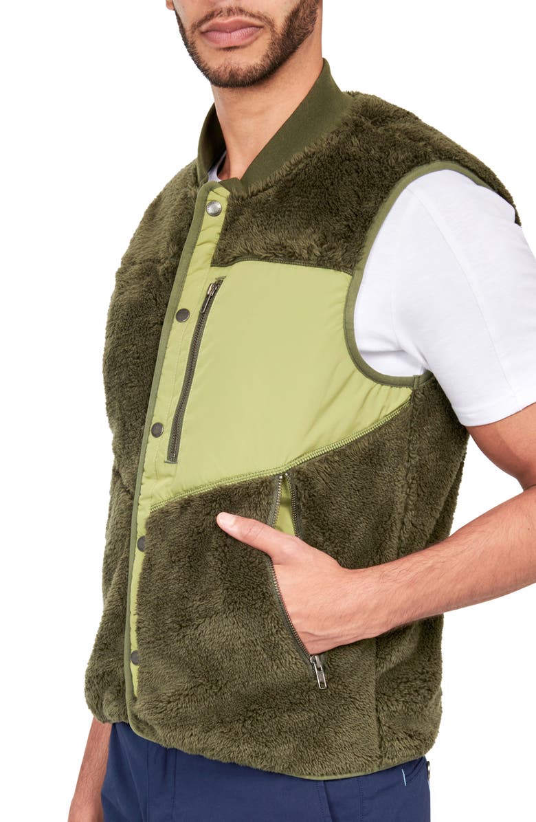 Brooklyn Brigade Solid Fuzzy Vest, Alternate, color, Green