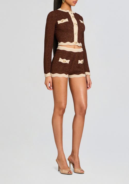 Shop Retroféte Retrofête Kait Knit Shorts In Mtlc Chestnut/bone