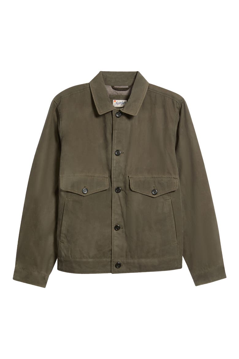 Waxed Canvas Trucker Jacket, Alternate, color, OLIVE