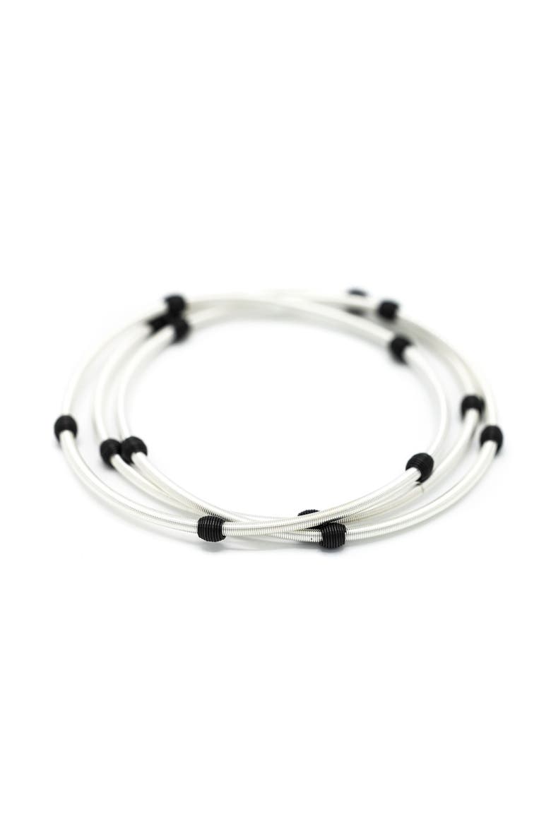 Sterling Beaded Dia Bracelets, Main, color, Sterling/Black