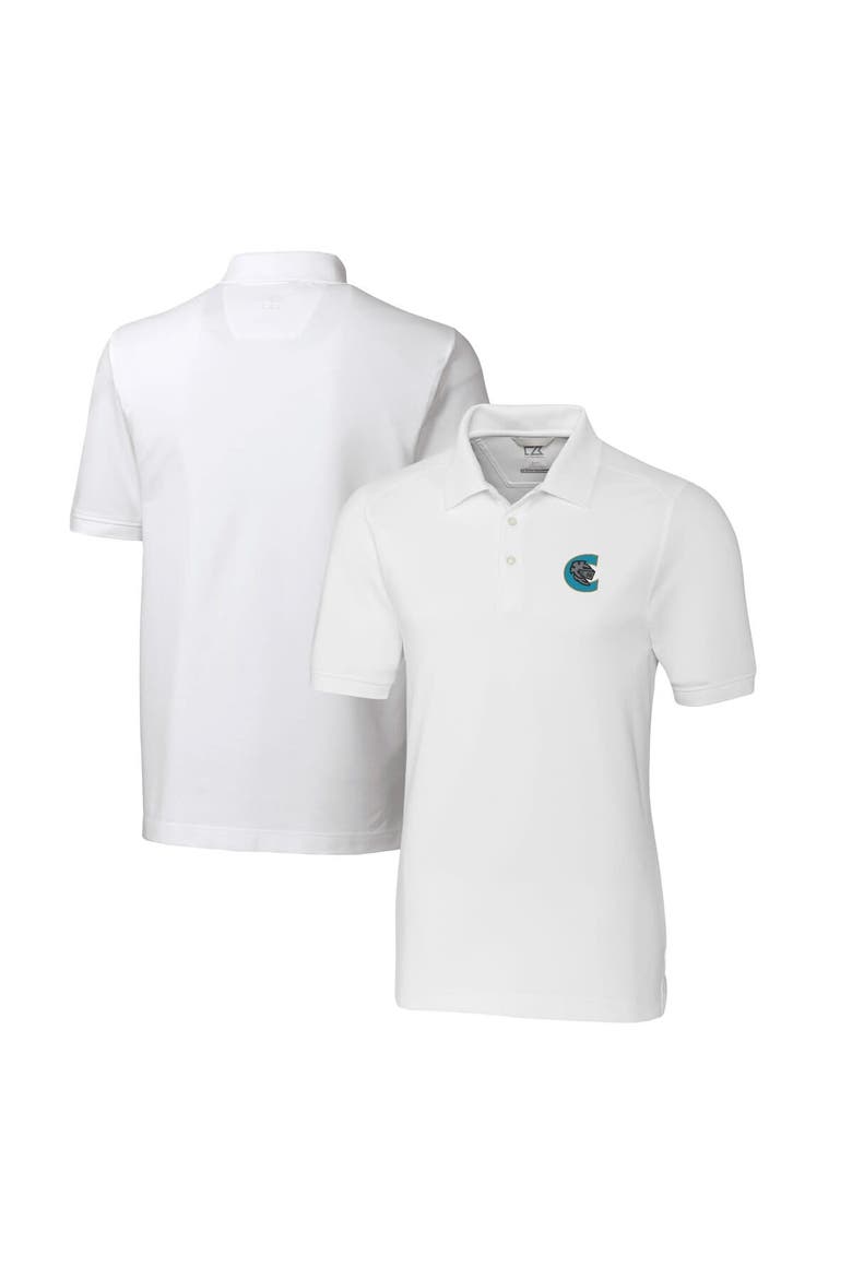 Men's Cutter & Buck White Charlotte Knights DryTec Advantage Tri-Blend Pique Polo, Main, color, White