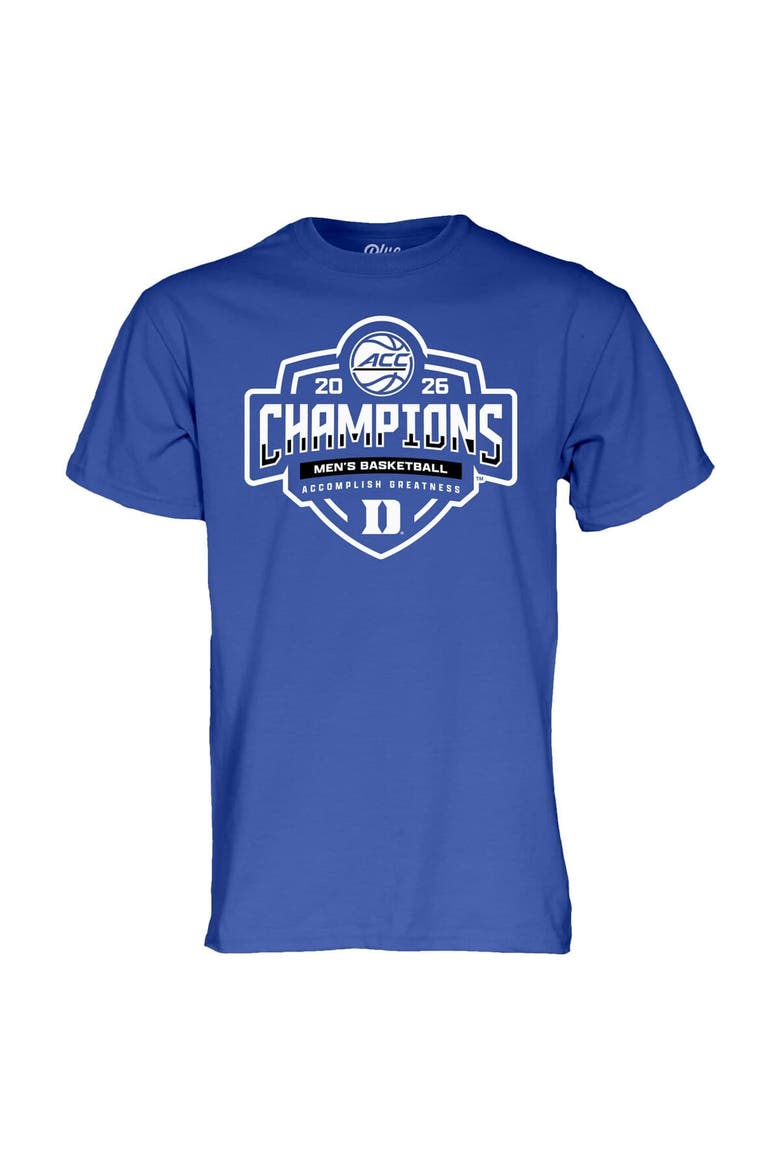 Unisex Blue 84 Royal Duke Blue Devils 2026 ACC Men's Basketball Tournament Champions Locker Room T-Shirt, Alternate, color, Royal