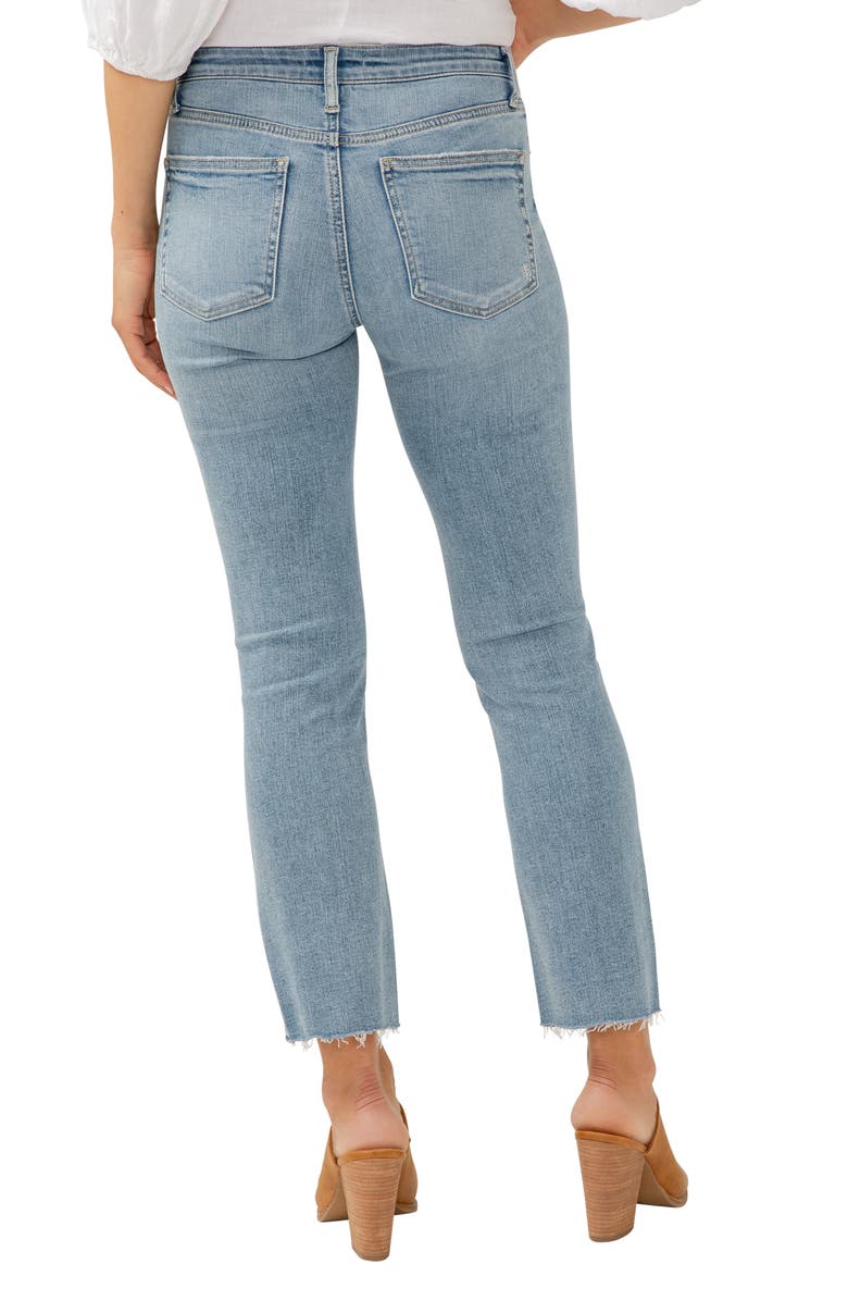 Silver Jeans Co. Most Wanted Ripped Mid Rise Ankle Straight Leg Jeans, Alternate, color, Indigo