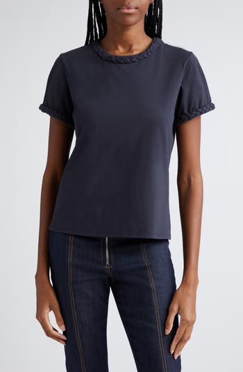 Cinq à Sept Braided Trim T-Shirt | Nordstrom