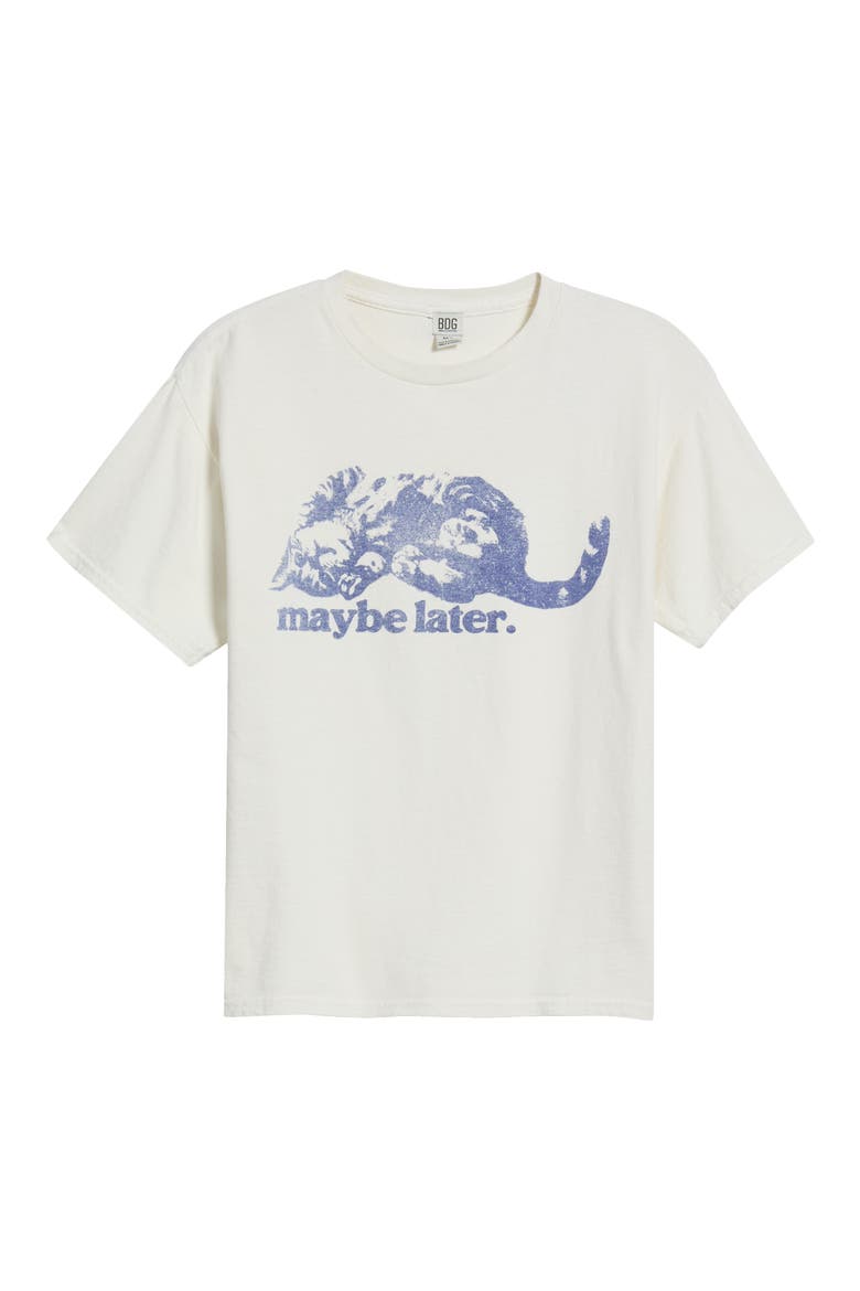 Maybe Later Cat Graphic T-Shirt, Alternate, color, ECRU