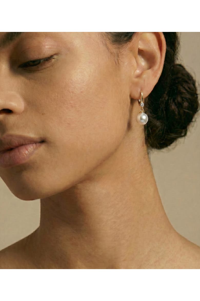 South Sea Pearl & Diamond Michelle Earrings, Alternate, color, Yellow Gold