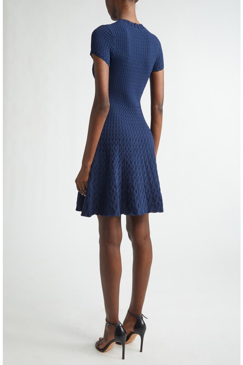 Gradient Cable Fit & Flare Sweater Dress, Alternate, color, NAVY