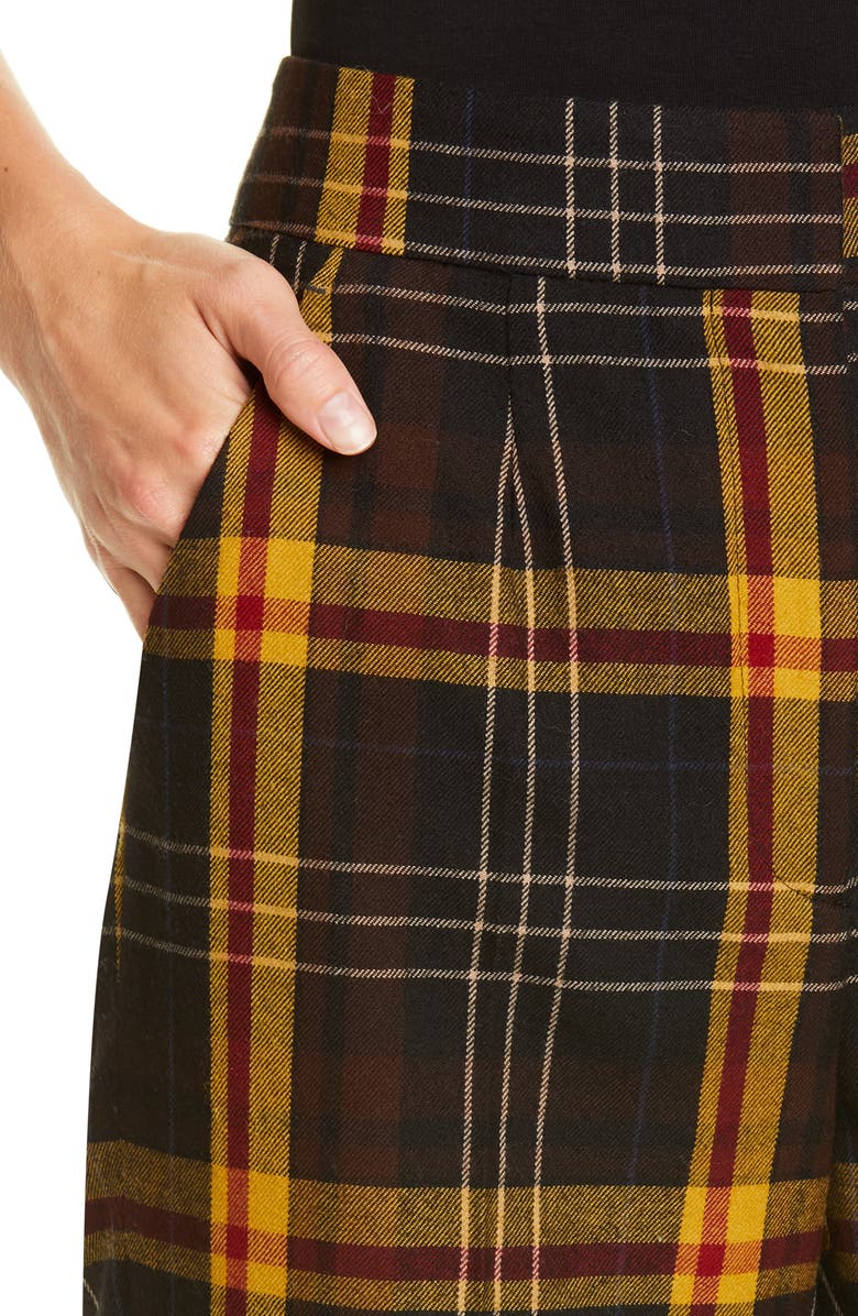 Etro Straight Leg Tartan Wool Crop Pants, Alternate, color, 