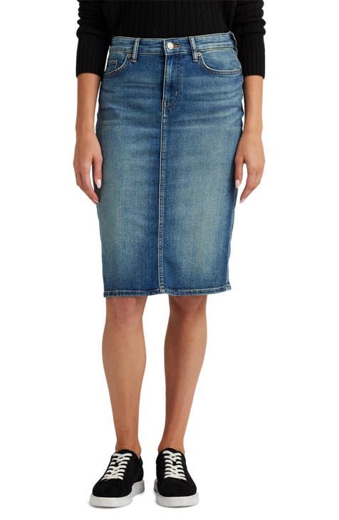 JEAN SKIRT DENIM JACQUARD DUSTY BLUE 266730