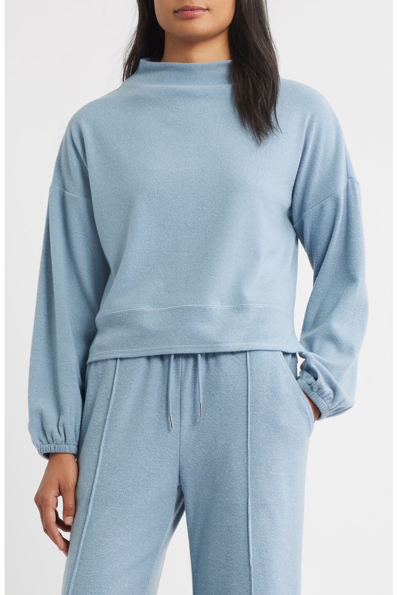 Funnel Neck Sweatshirt, Main, color, SKY