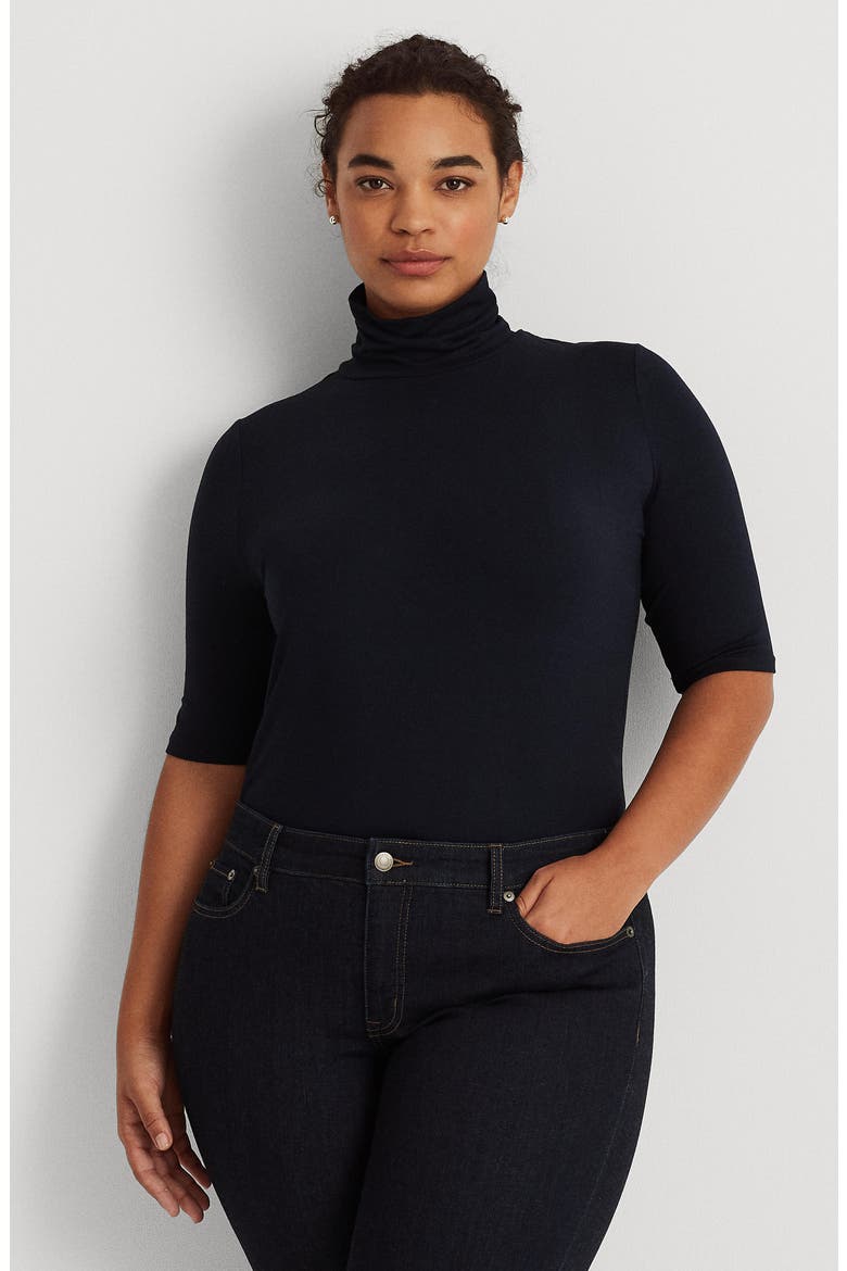 Scrunch Neck Top, Alternate, color, LAUREN NAVY