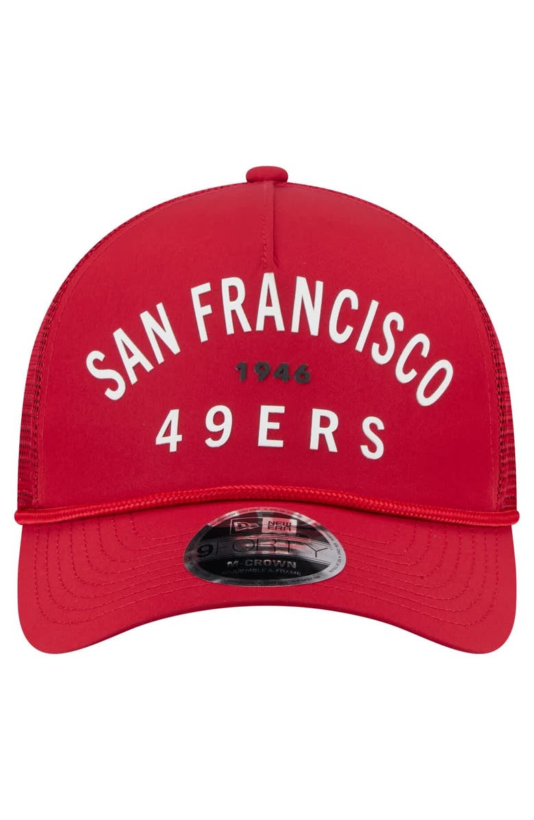 New Era Men's New Era  Scarlet San Francisco 49ers Active Minimalist M-Crown A-Frame 9FORTY Adjustable Hat, Alternate, color, Scarlet