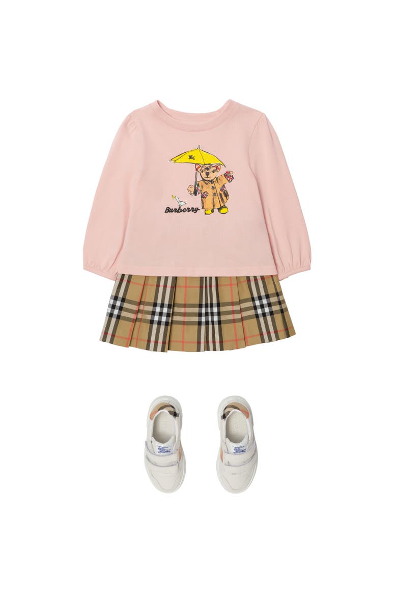 Rain Bear  Cotton Long-sleeve T-shirt, Alternate, color, Bouquet pink
