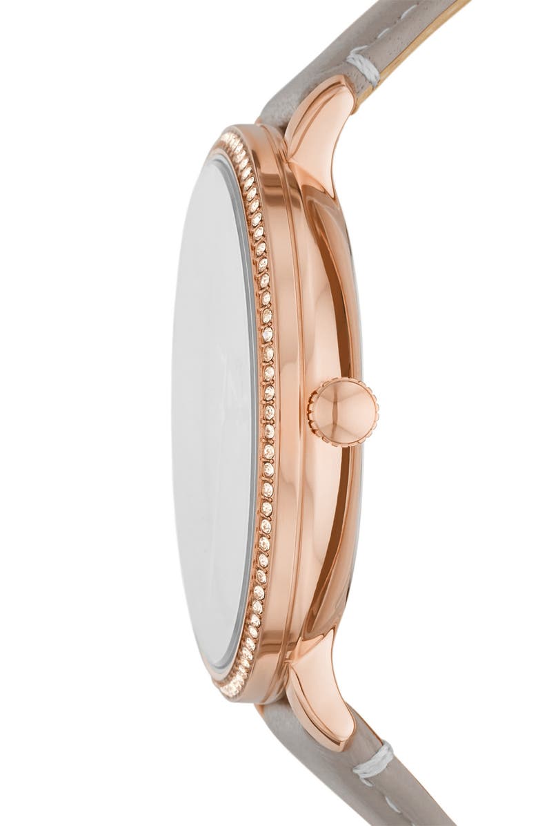 Fossil Jacqueline Multifunction Leather Strap Watch, 38mm, Alternate, color,