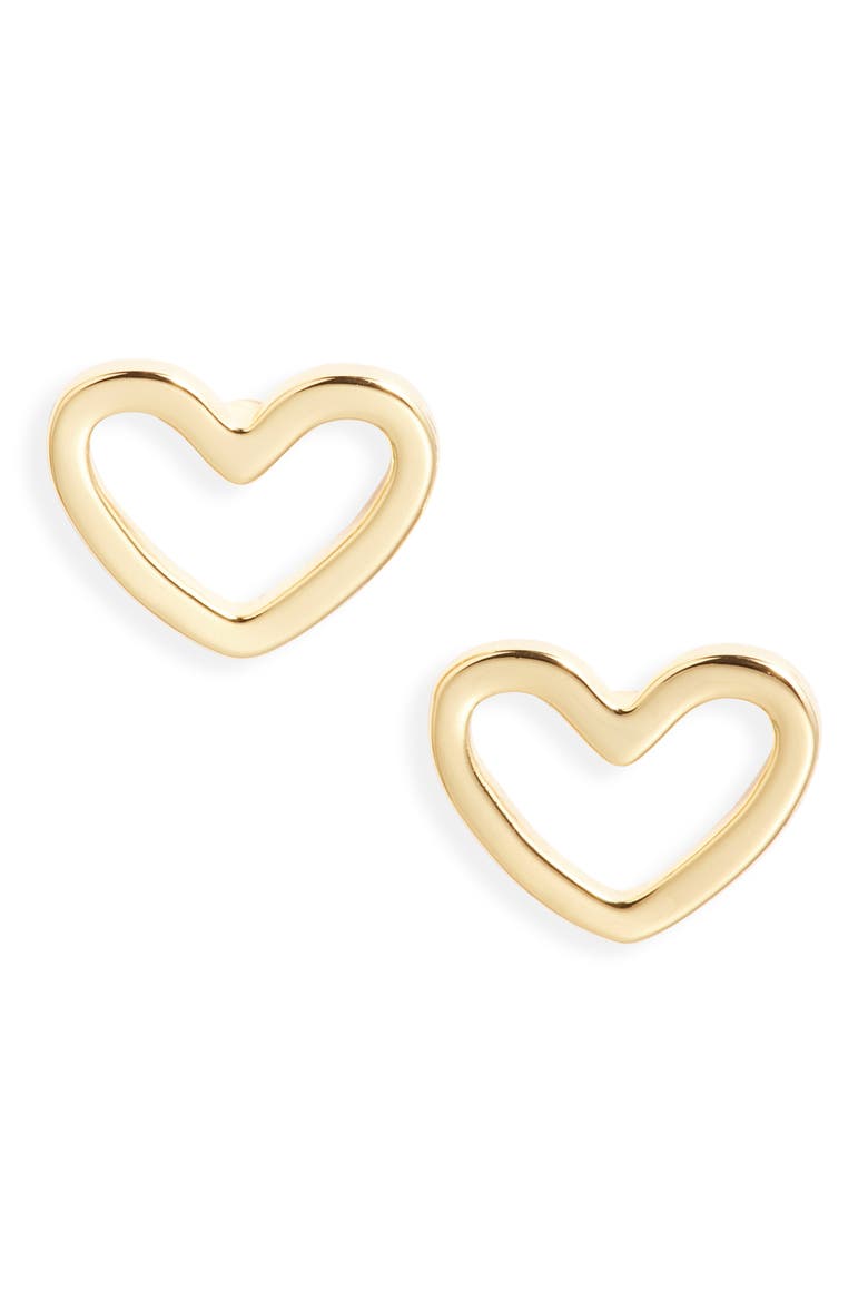 Classic Heart Stud Earrings, Main, color, GOLD