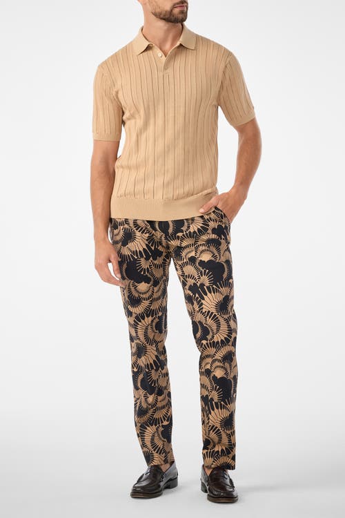 Mr Turk Kensington Short Sleeve Knit Polo In Brown