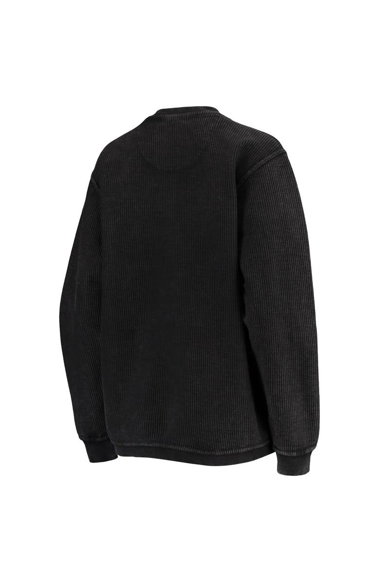 PRESSBOX Women's Pressbox Black Texas Longhorns Comfy Cord Vintage Wash Basic Arch Pullover Sweatshirt, Alternate, color, Black