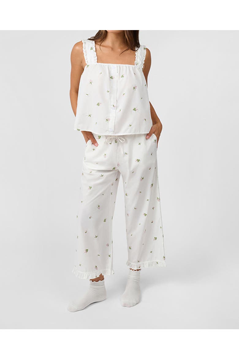 Ruffle Button Front Tank Top, Alternate, color, IVORY