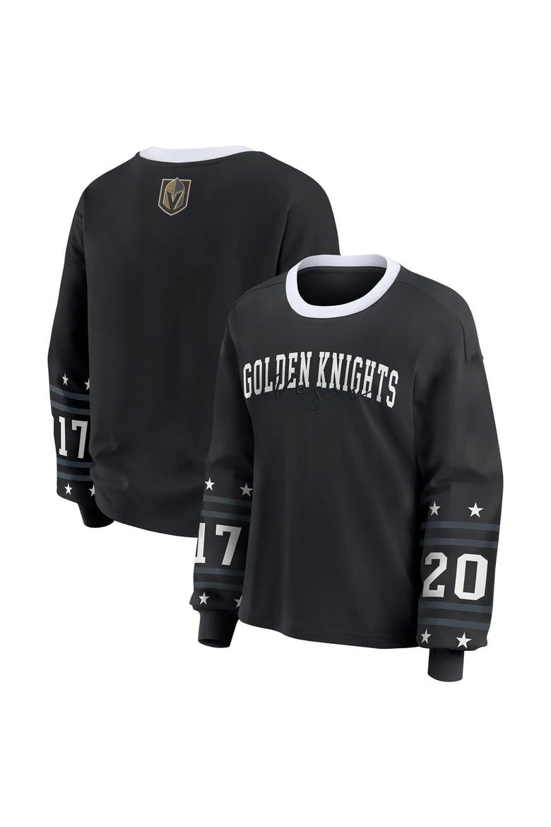 Women's WEAR by Erin Andrews Black Vegas Golden Knights Long-Sleeve Sport T-Shirt, Main, color, Black