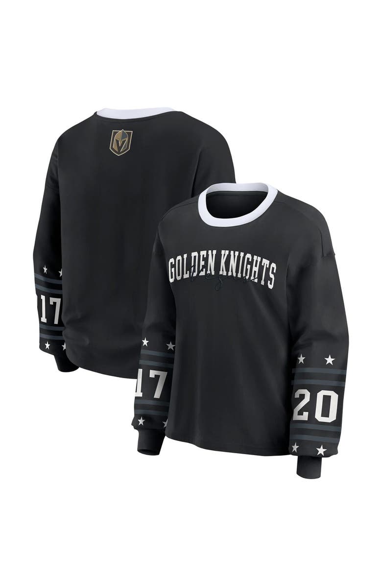 WEAR by Erin Andrews Women
s WEAR by Erin Andrews Black Vegas Golden Knights Long-Sleeve Sport T-Shirt, Main, color, Black