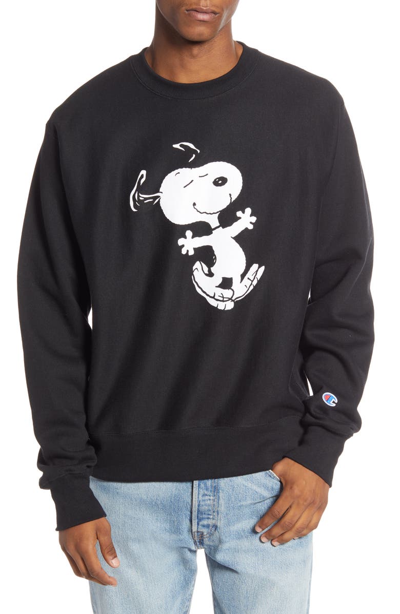 Champion x Peanuts<sup>®</sup> Dancing Snoopy Graphic Sweatshirt, Alternate, color,