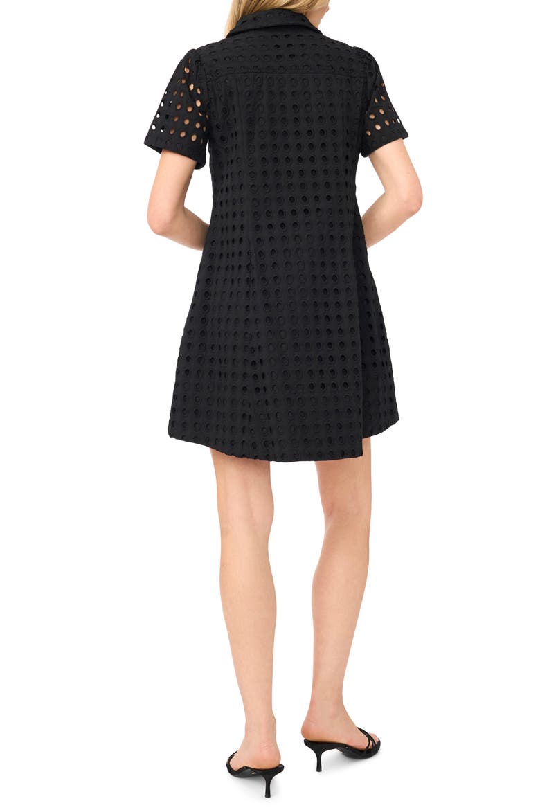 Cotton Eyelet Mini Shirtdress, Alternate, color, RICH BLACK
