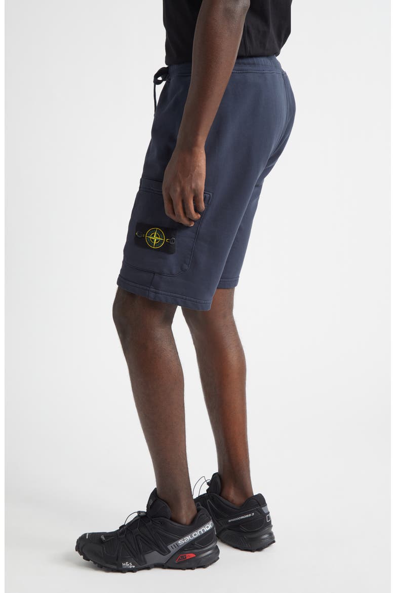 Cotton Fleece Cargo Bermuda Shorts, Alternate, color, V0020 NAVY BLUE