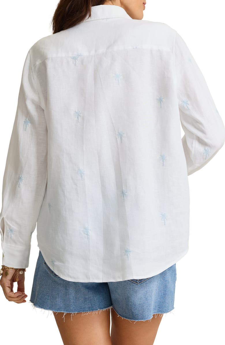 Tommy Bahama Relaxed Palm Tree Embroidered Linen Button-Up Shirt, Alternate, color,