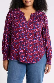SUGARLIPS Abstract Smocked Top