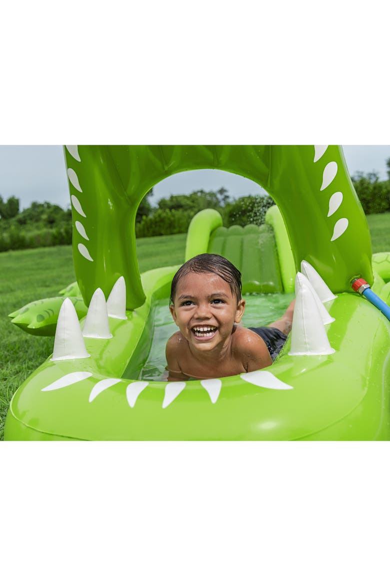 Inflatable Water Play Center & Pool, Later Gator, Alternate, color, Green