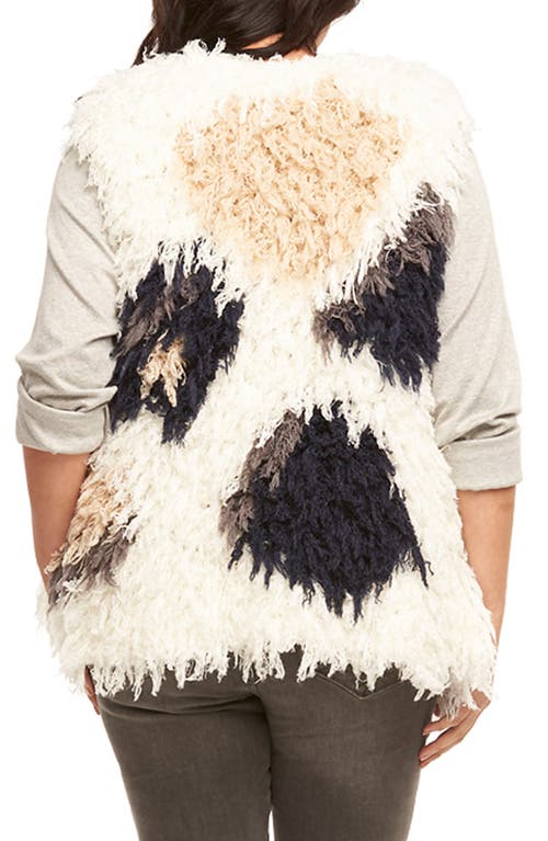 Tart Mave Spot Shaggy Faux Fur Vest In White