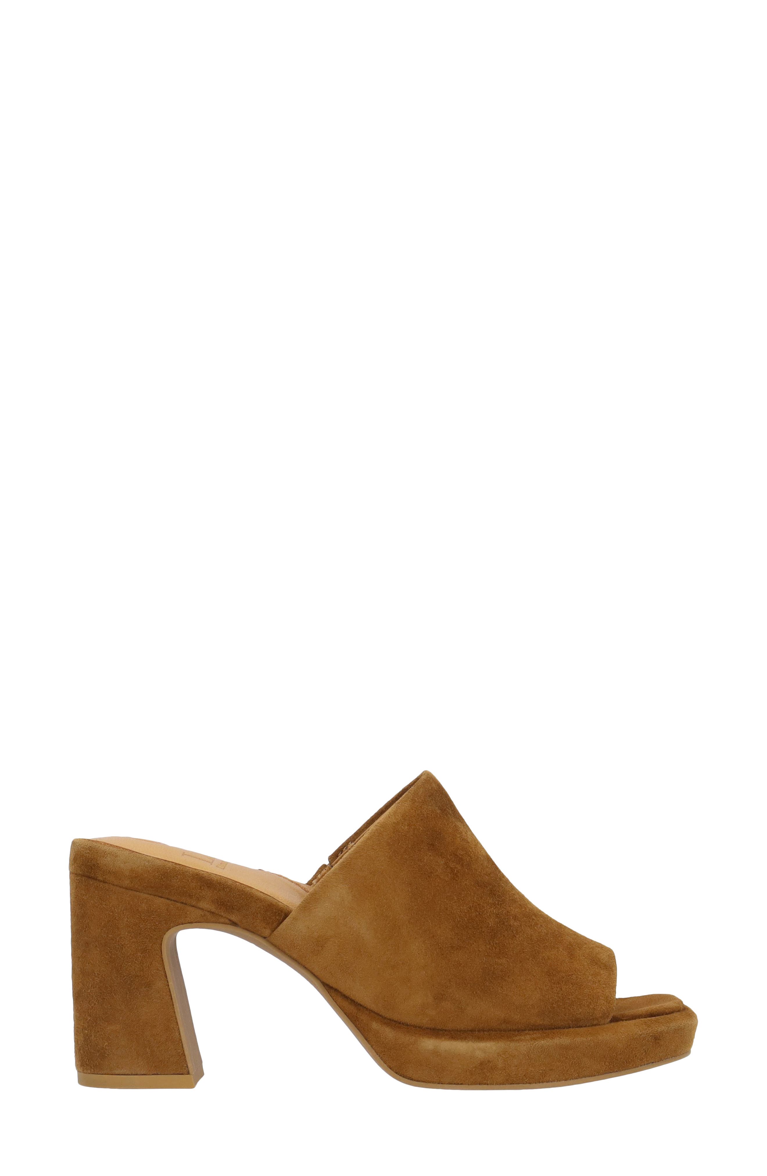 Kashi Leather Peep Toe Mule, Alternate, color, COFFEE
