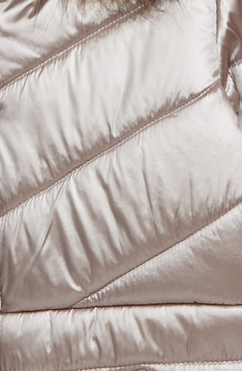 Coffee Shop Metallic Faux Fur Trim Puffer Jacket, Alternate, color, 