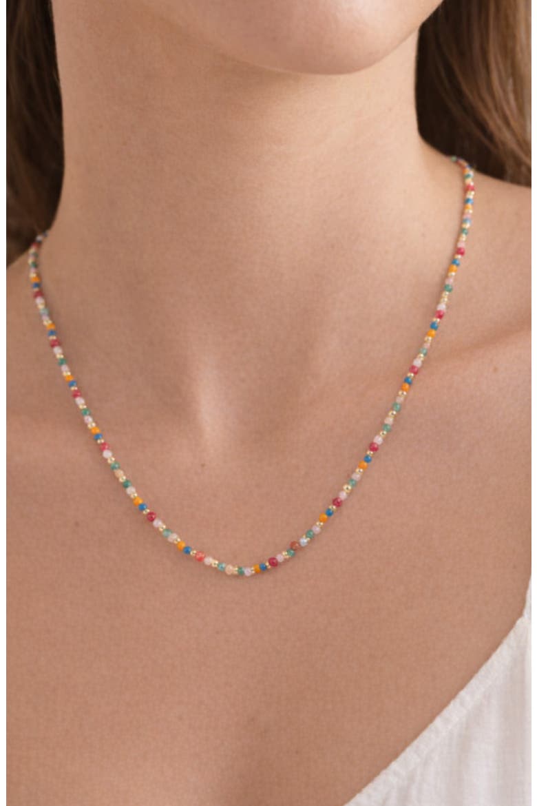 Multicolor Beaded Necklace, Alternate, color, GOLD