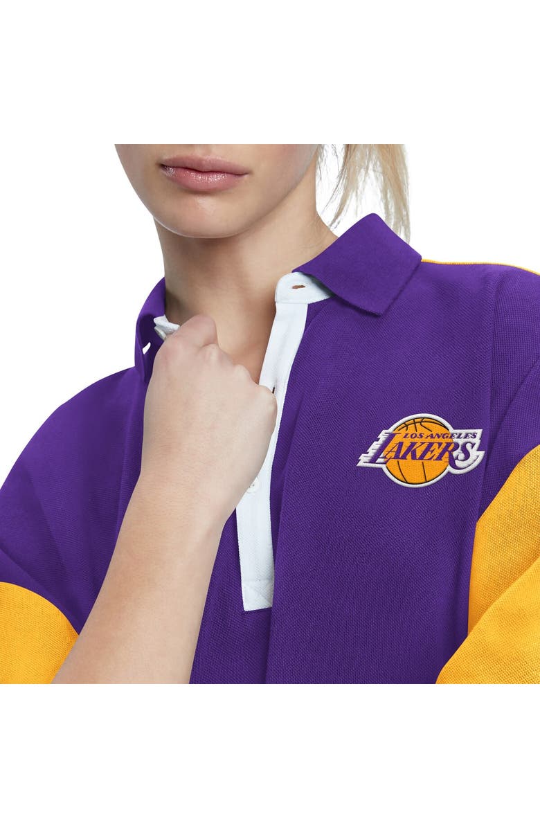 TOMMY JEANS Women's Tommy Jeans Purple Los Angeles Lakers Taya Puff Sleeve Pique Polo Shirt, Alternate, color, Purple