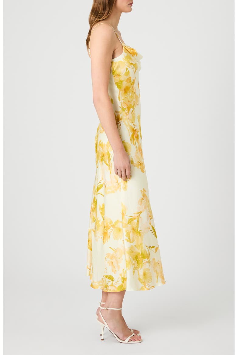 Oona Sophie Floral Cowl Neck Midi Dress, Alternate, color, DAISY YELLOW SOPHIE FLOWER