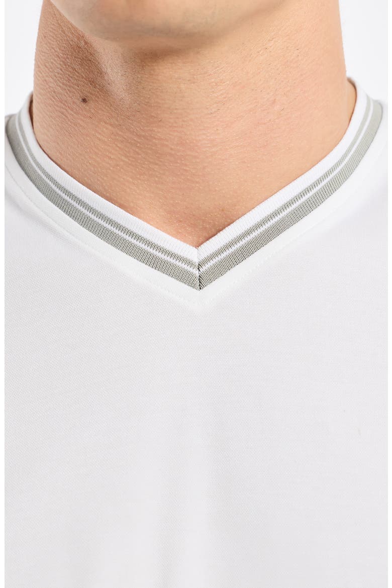Holton V-Neck Cotton Blend Piqué T-Shirt, Alternate, color, WHITE