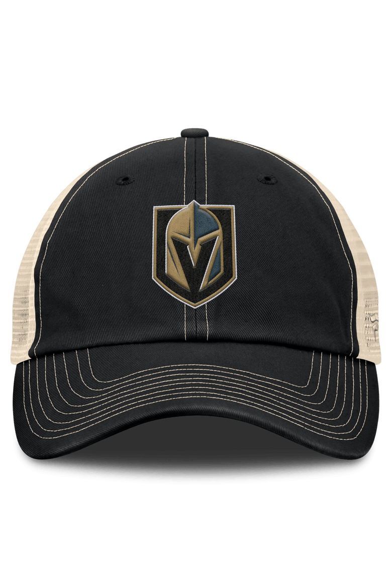 Men's Fanatics Black/Natural Vegas Golden Knights Rival Trucker Adjustable Hat, Alternate, color, Black