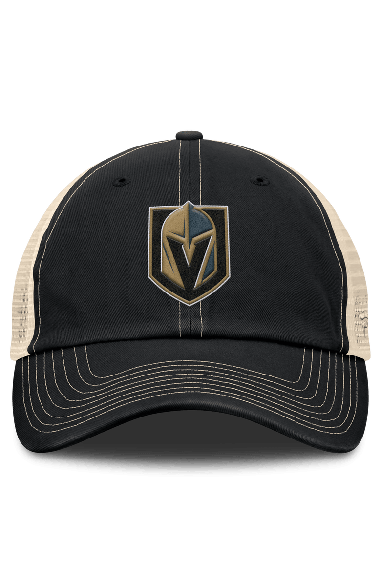 FANATICS Men's Fanatics Black/Natural Vegas Golden Knights Rival Trucker Adjustable Hat, Alternate, color,