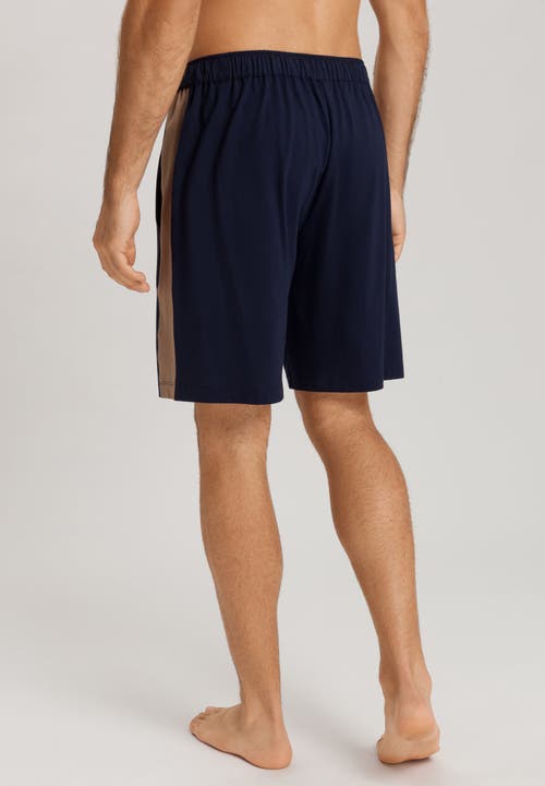 Hanro Night And Day Cotton Drawstring Shorts In Blue