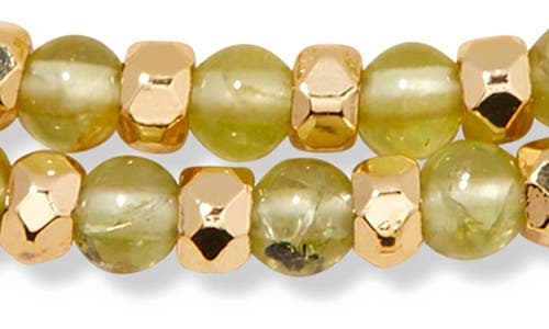 Brook & York Brook And York Evette Birthstone Beaded Slider Bracelet In Gold August