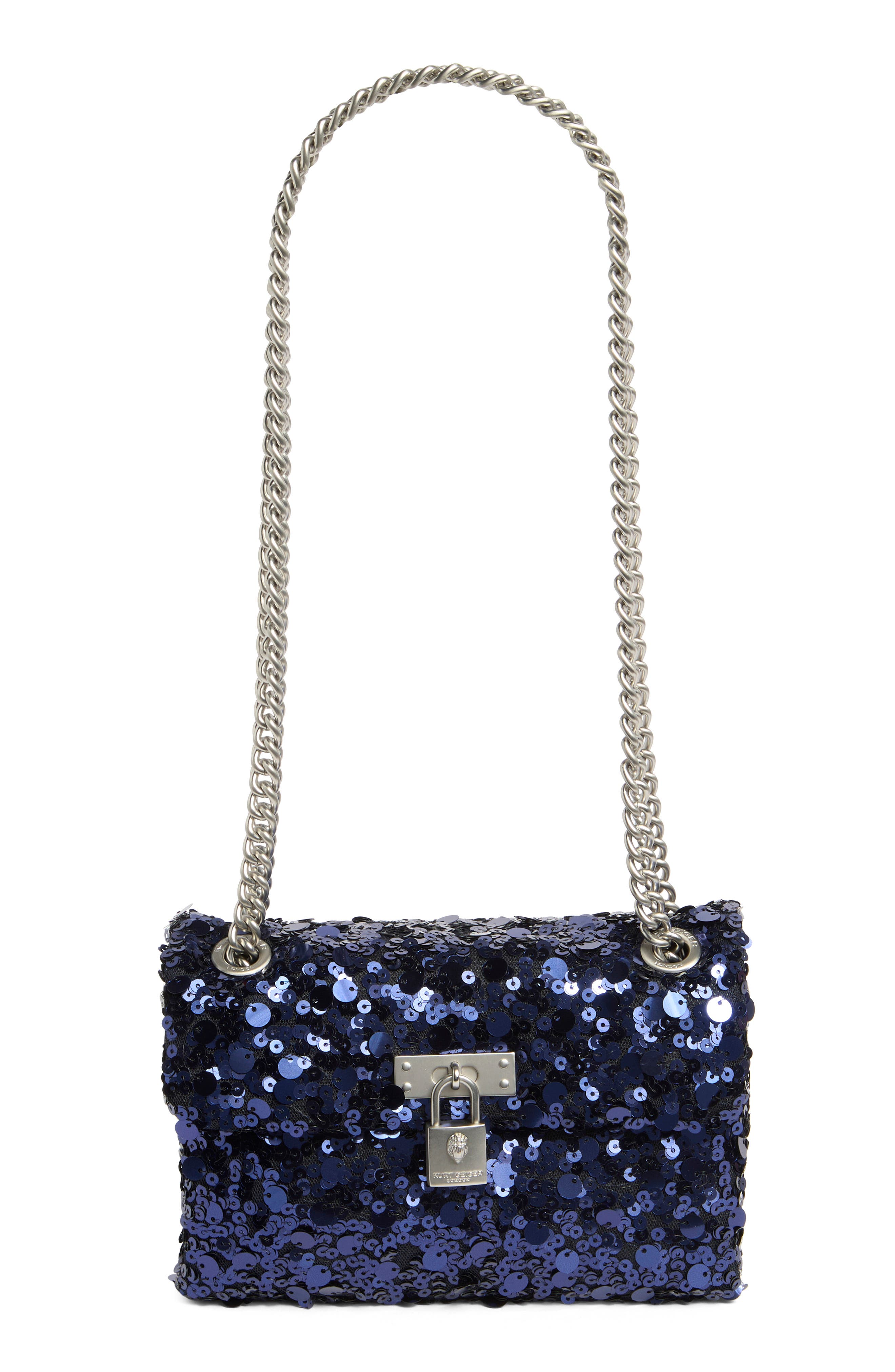 Kurt Geiger London Sequin Mini Braxton Crossbody Bag, Main, color, Navy