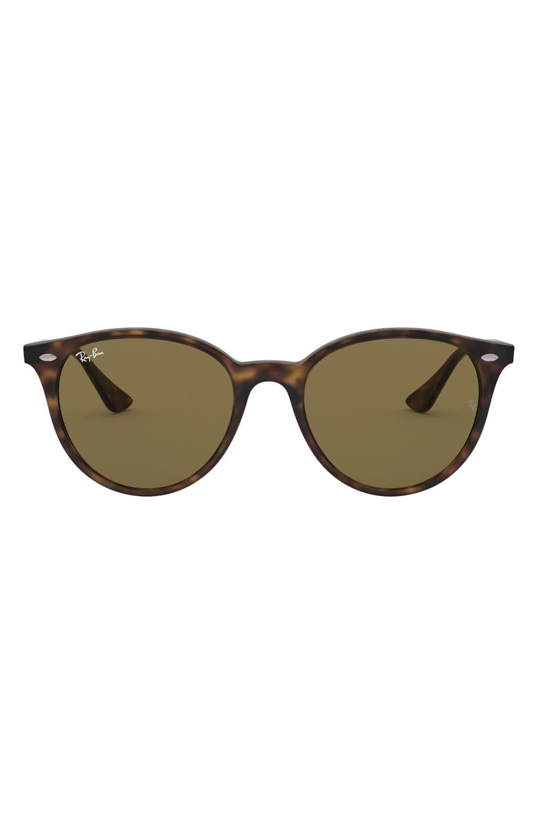 Ray-Ban Phantos 53mm Polarized Round Sunglasses, Main, color, Havana/ Brown Solid