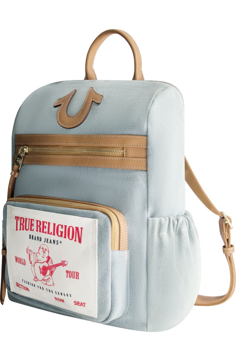 True Religion Buddha Pocket Denim Backpack, Alternate, color, Denim