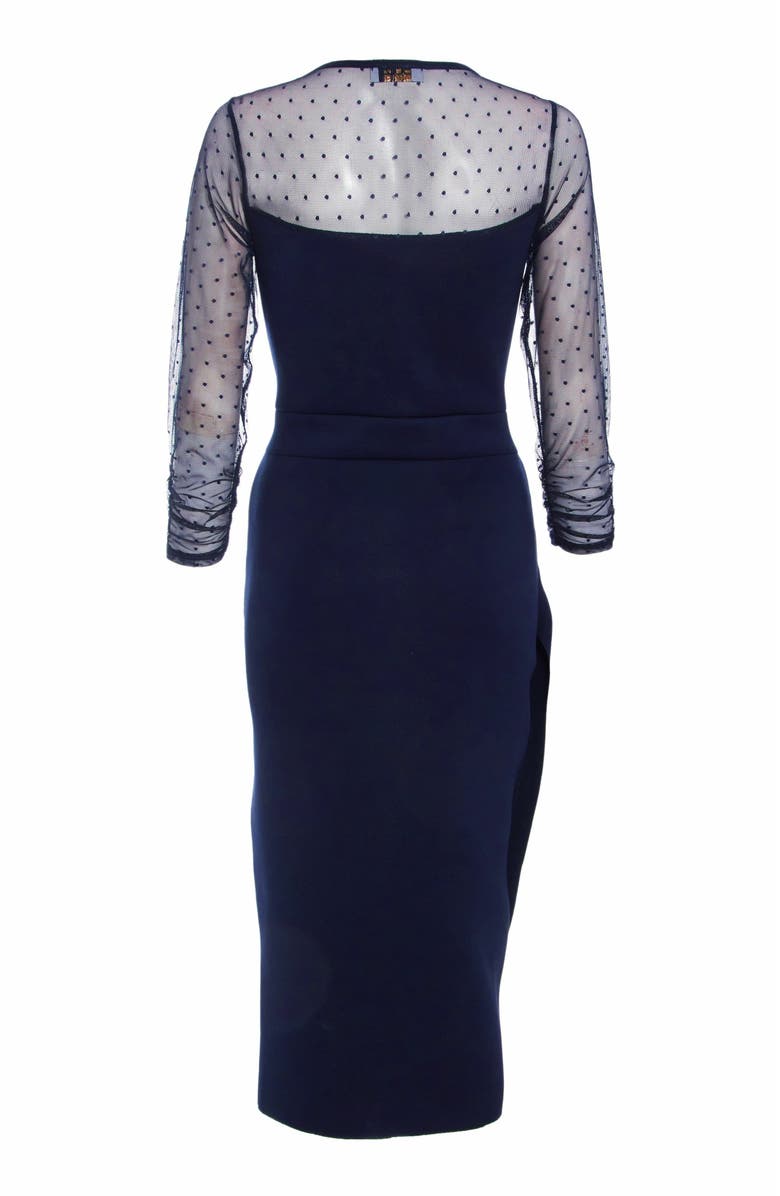 QUIZ Scuba Knit Sweetheart Bodycon Midi Dress, Alternate, color, 