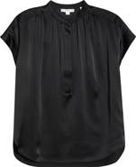 Vince Shirred Detail Silk Top