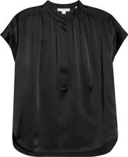 Vince Shirred Detail Silk Top