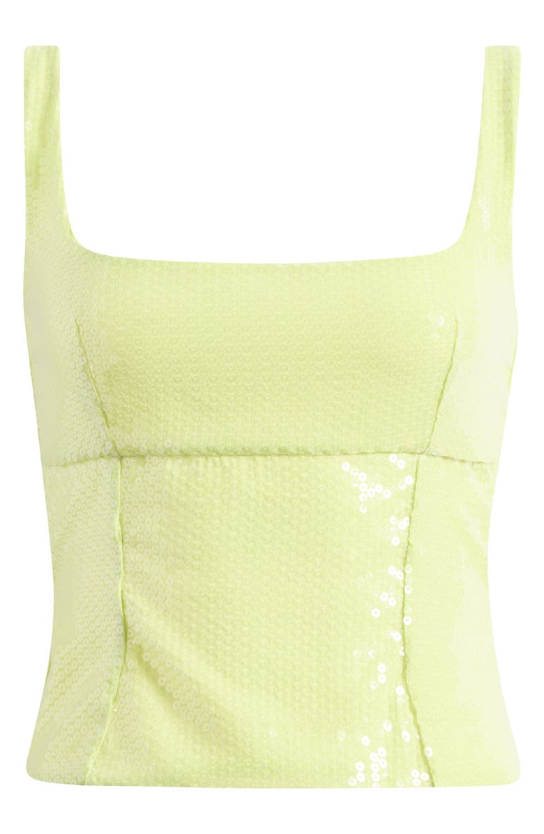 Mistress Rocks Sequin Cutout Corset Tank, Alternate, color, Lime Leaf