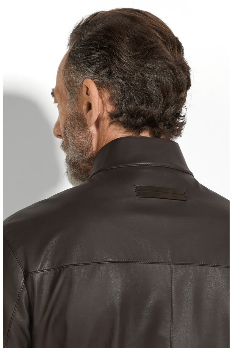 Leather Jacket, Alternate, color, DARK BROWN SOLID
