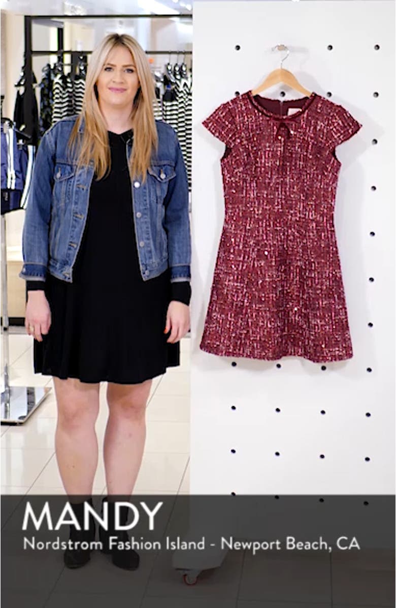 Nell Bouclé Dreams Tweed Fit & Flare Dress, sales video thumbnail